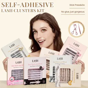 Lashterally Self-Adhesive Lash Cluster Kit 7 Styles Glue-Free Easy Removal Natural Lashes 10mm/12mm/14mm Lightweight 24+ Secure Hold 72/90/110/120 Eyelashes Clusters for Flawless Makeup - Cosmetic