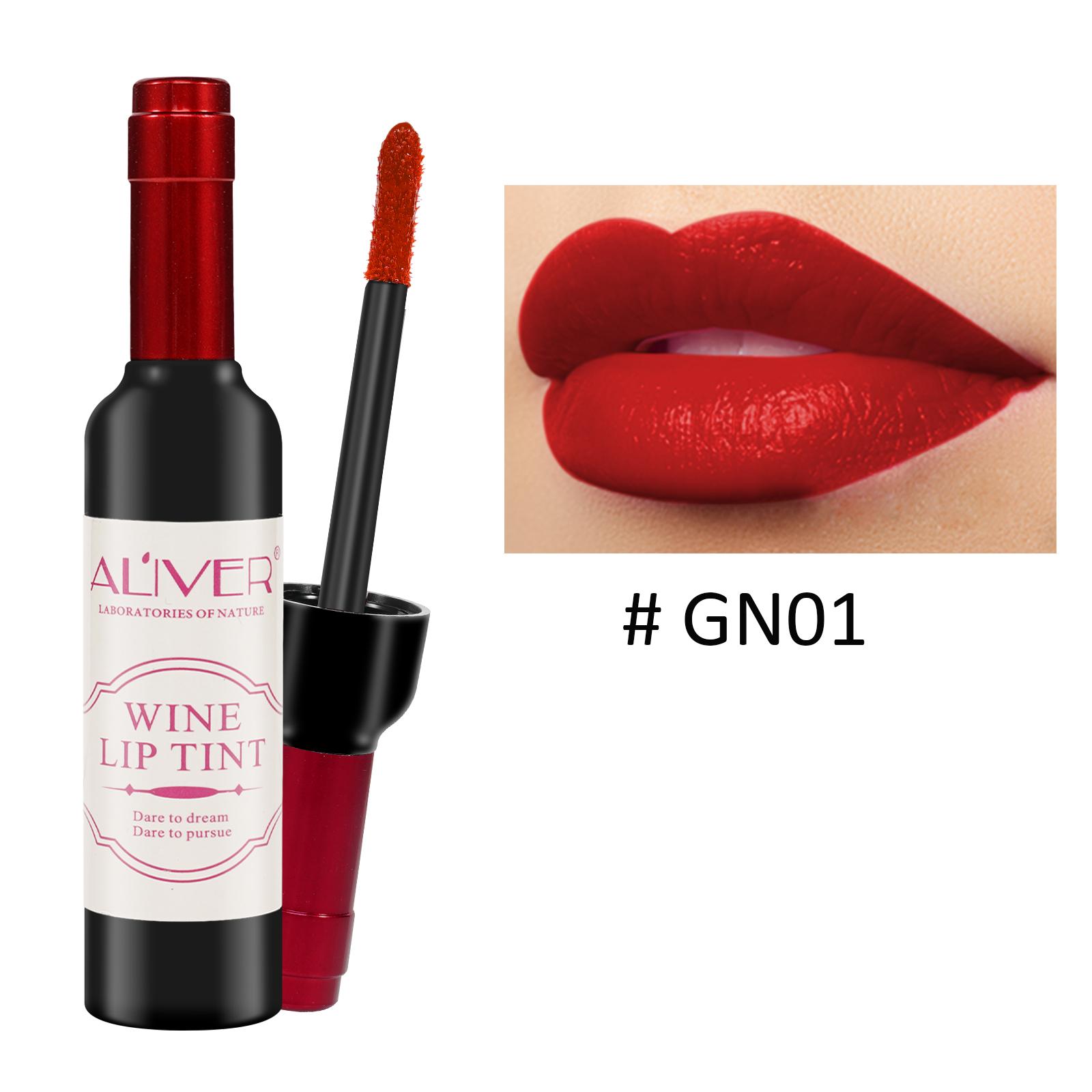 ALIVER Lip Tint, 6 Color Lip Gloss Set - Waterproof Matte Velvet Effect - Lipstick, Makeup Cosmetic Glossy