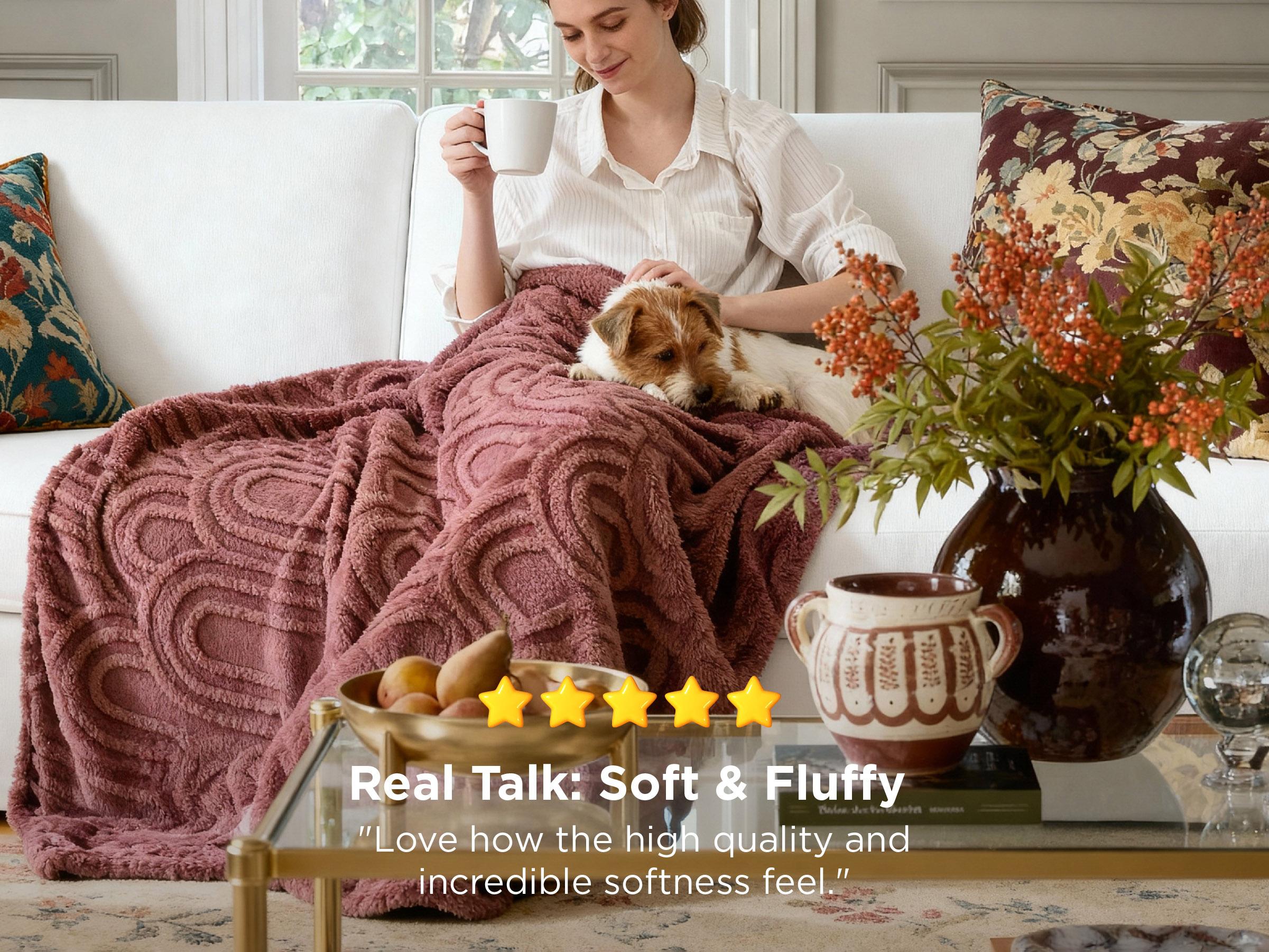 【Spring Glow Up】Bedsure GentleSoft Fleece Blanket for Bed - Distinctive Arches,Super Soft & Cozy, Fluffy Blankets for Women & Girls, Ideal for Sofa & Couch, Boho CharmArtfully Embossed Pattern Adds Amodern Flair To Your Cozy Decor,All-Season