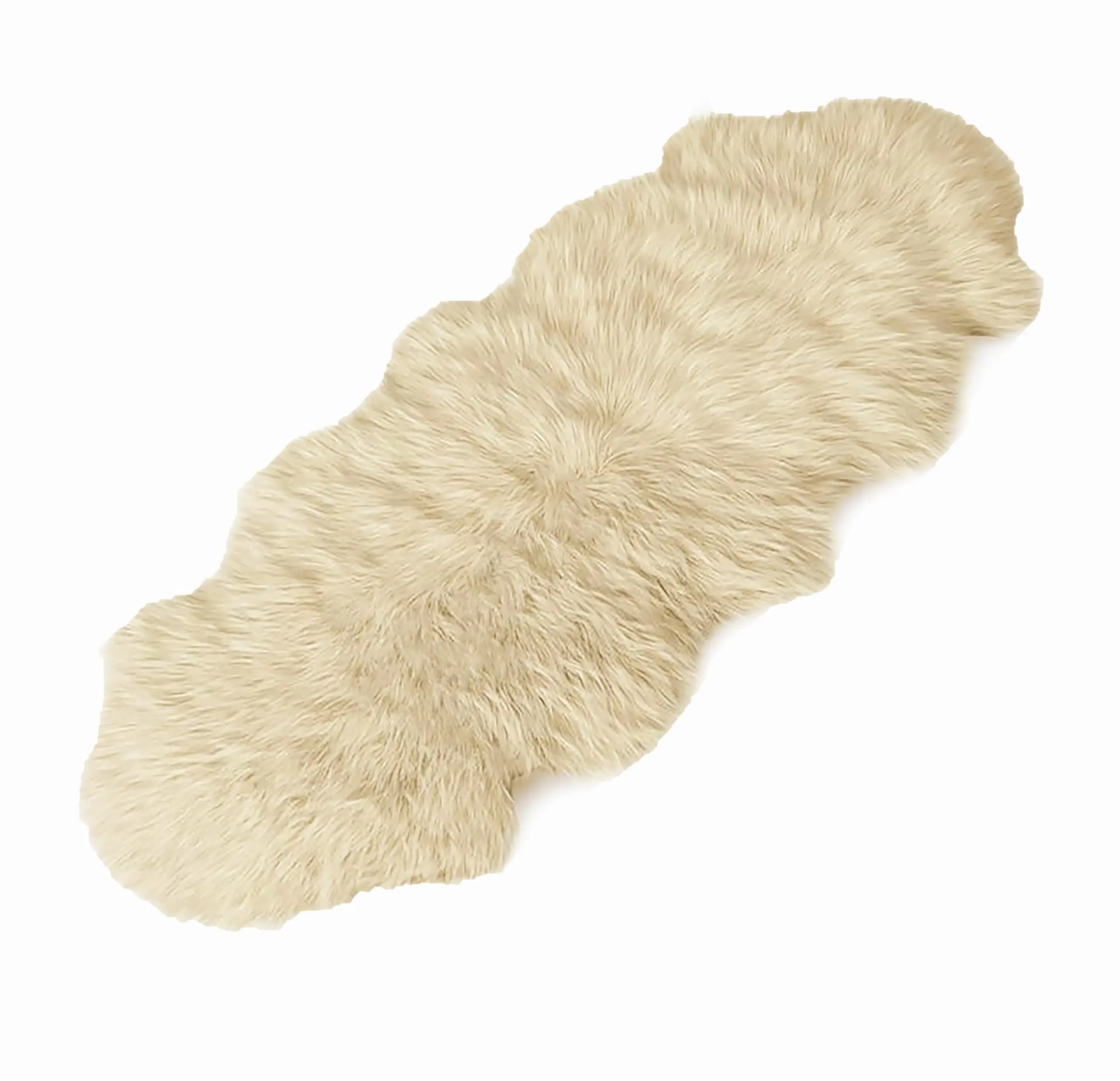 URBAN BUCK Sheepskin Natural Fluffy Fur Rug Genuine Single Pelt Luxuxry Sheep Skin Area Rug for Bedroom