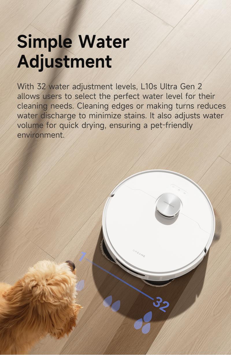 DREAME L10s Ultra Gen2 Robot Vacuum and Mop Combo 10000Pa Suction AI Navigation Auto Mop Cleaning Self Refilling Base for 60 Days Cleaning