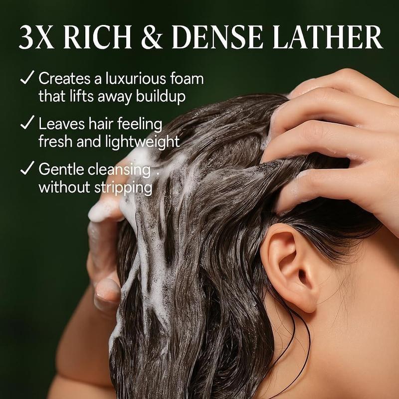 Herbal Hair Growth Shampoo Bar – Sulfate-Free, Biotin-Infused with Usma Grass, He Shou Wu, Ginseng & Tea Tree Oil for Thinning Hair & Hair Loss Prevention – 80g