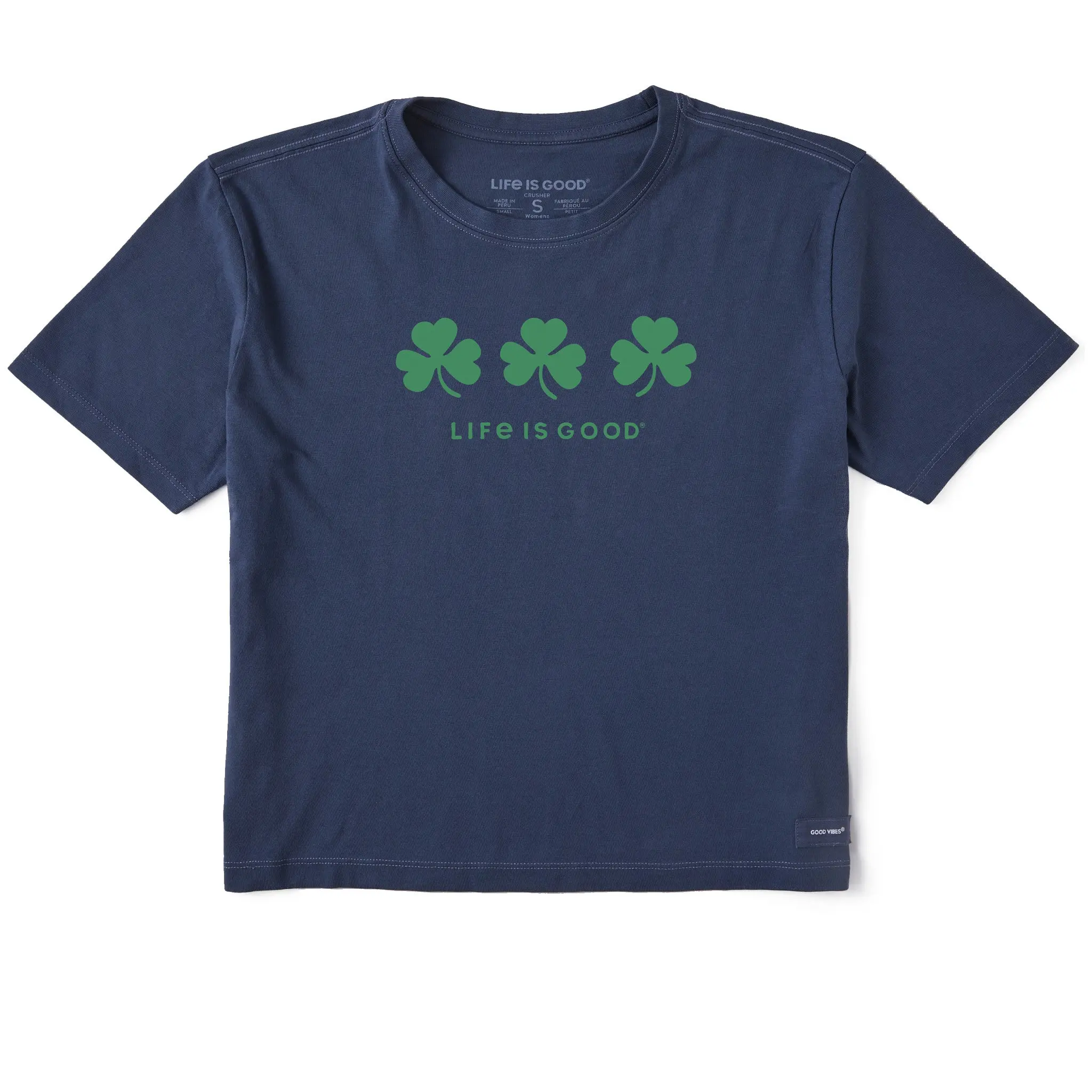 Women's Three Shamrocks Short Sleeve Crusher Boxy Tee