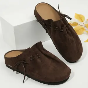 Women's Sandals  Comfort Suede Mules Non-Slip Backless Clogs for School & Street Springfresh