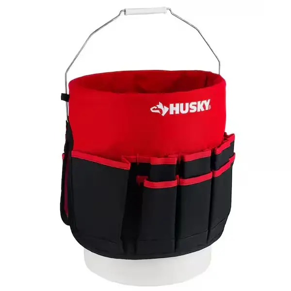 12 in. 30 Pocket Heavy Duty Bucket Jockey 5 Gallon In-Bucket Storage Tool Bag for Workshops & DIY Projects