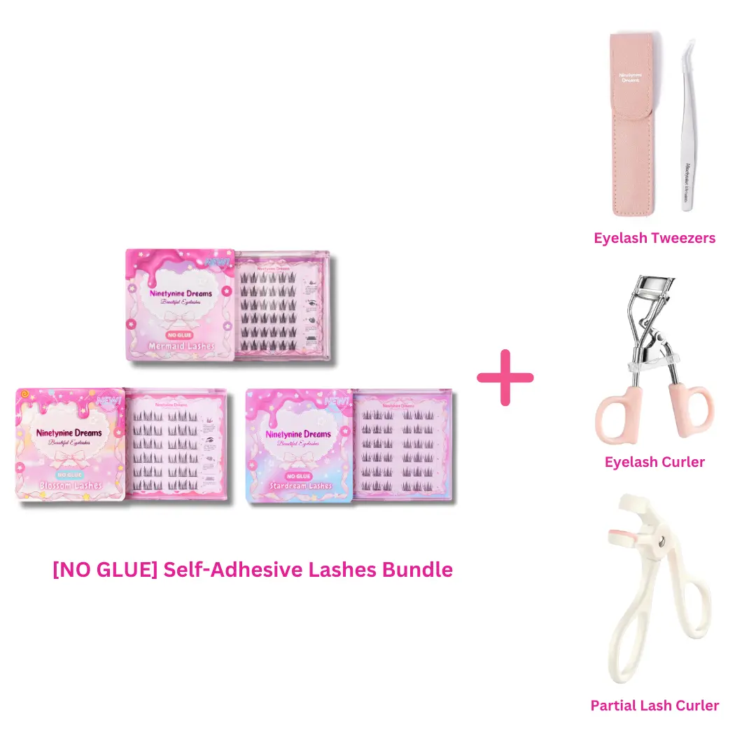 [NO GLUE] BUNDLE + Tweezers + 2 Style Curlers