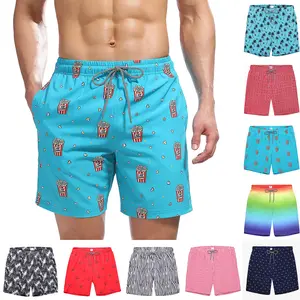 Men's Quick Dry Elastic Waist Swim Trunks, Summer Beach Board Shorts