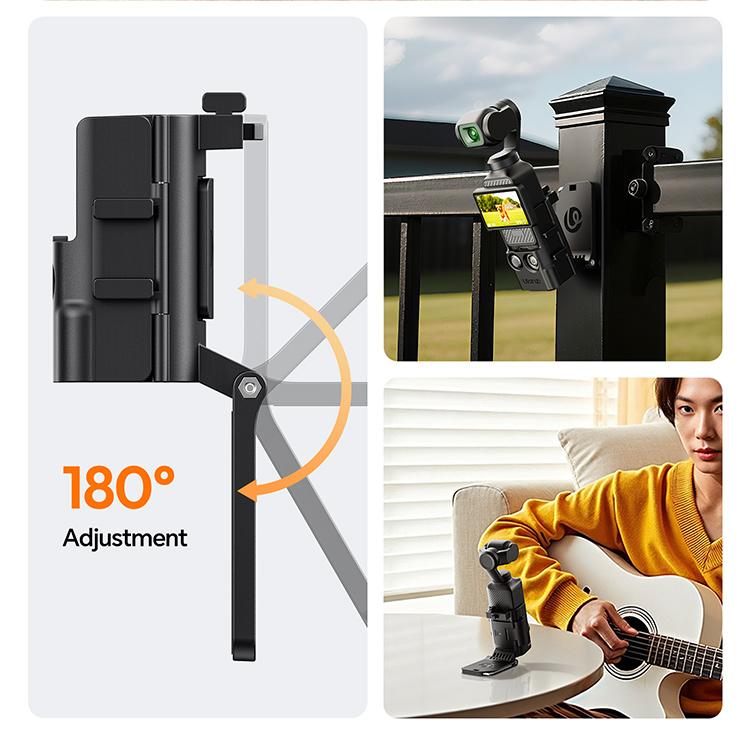 Ulanzi PK15 Pocket 3 Magnetic Mount Expansion Holder for DJI OSMO Pocket 3 Cold Shoe 180° Adjustable Video LED Light Mount Action Camera Accessories