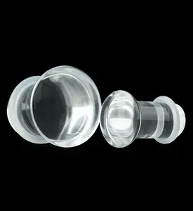 Clear Glass Plugs - Single Flare