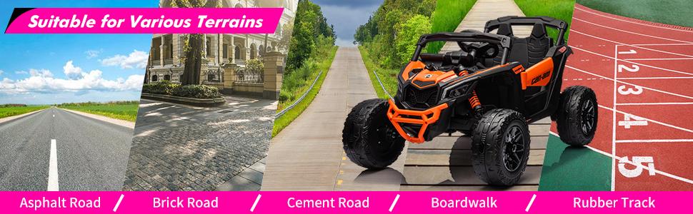 GARVEE 12V Can-Am Ride-On UTV for Adventurous Fun: Remote Control, Spacious Seat, Music, LED Lights, and Spring Suspension - Perfect for Outdoor Playtime in Orange!