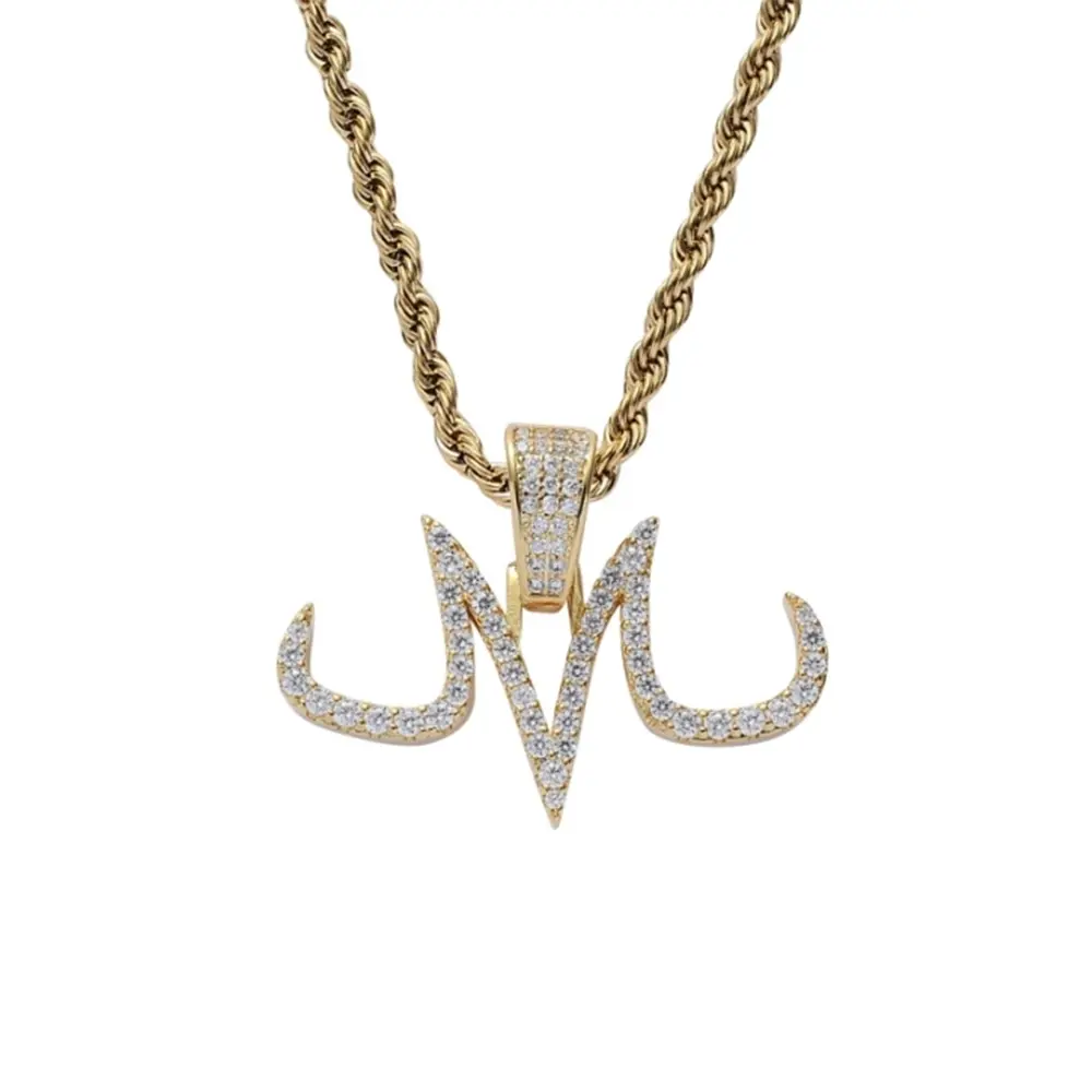 Dragon Ball Majin Buu M Personalized Hip-Hop Pendant with Zircon Hip-Hop DBZ Necklace