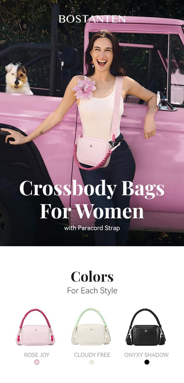 BOSTANTEN Crossbody Bags for Women Vegan Leather Designer Shoulder Purses Trendy Small Handbags with Paracord Strap