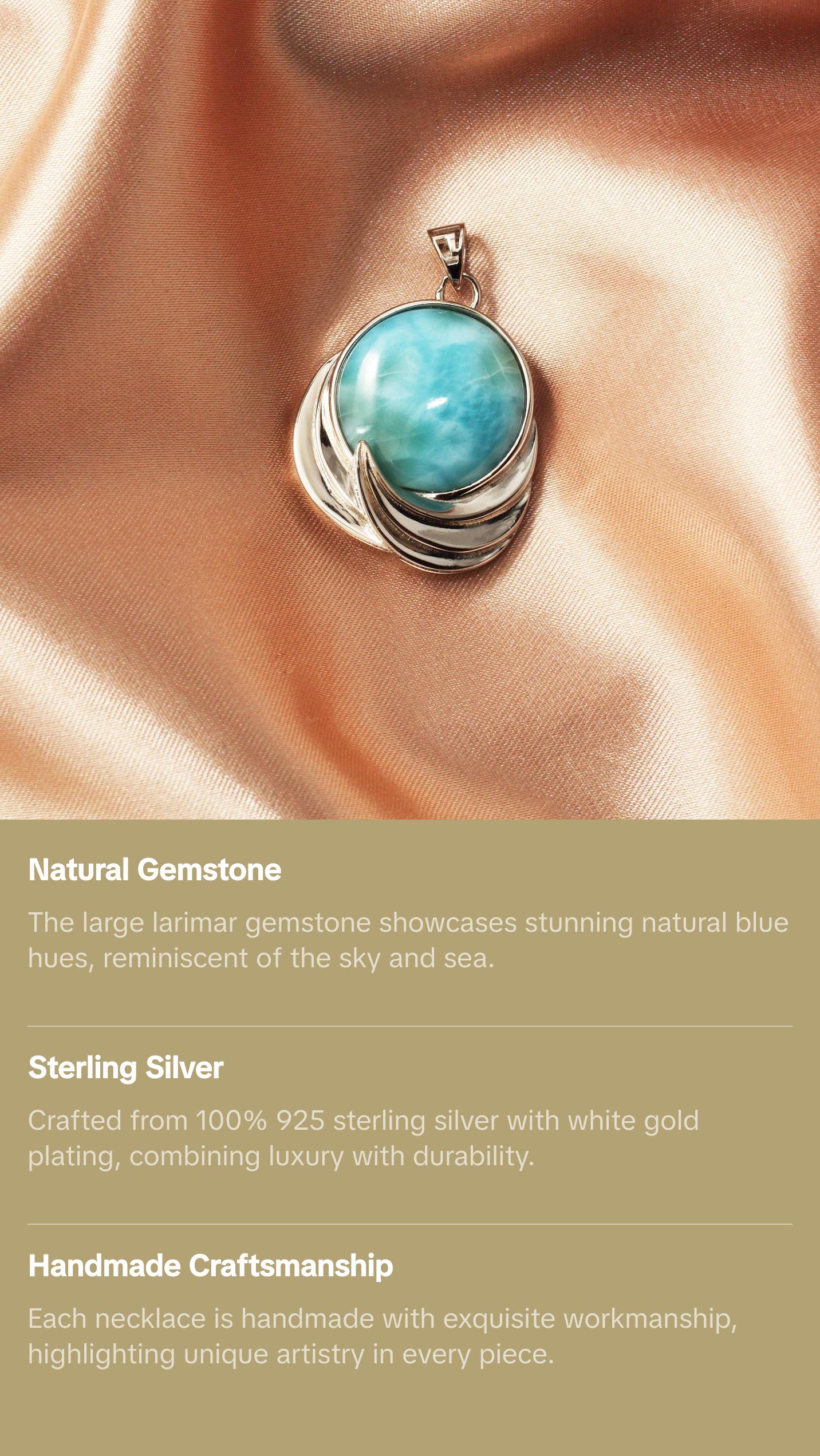 Larimar Gemstones Necklace Pendant