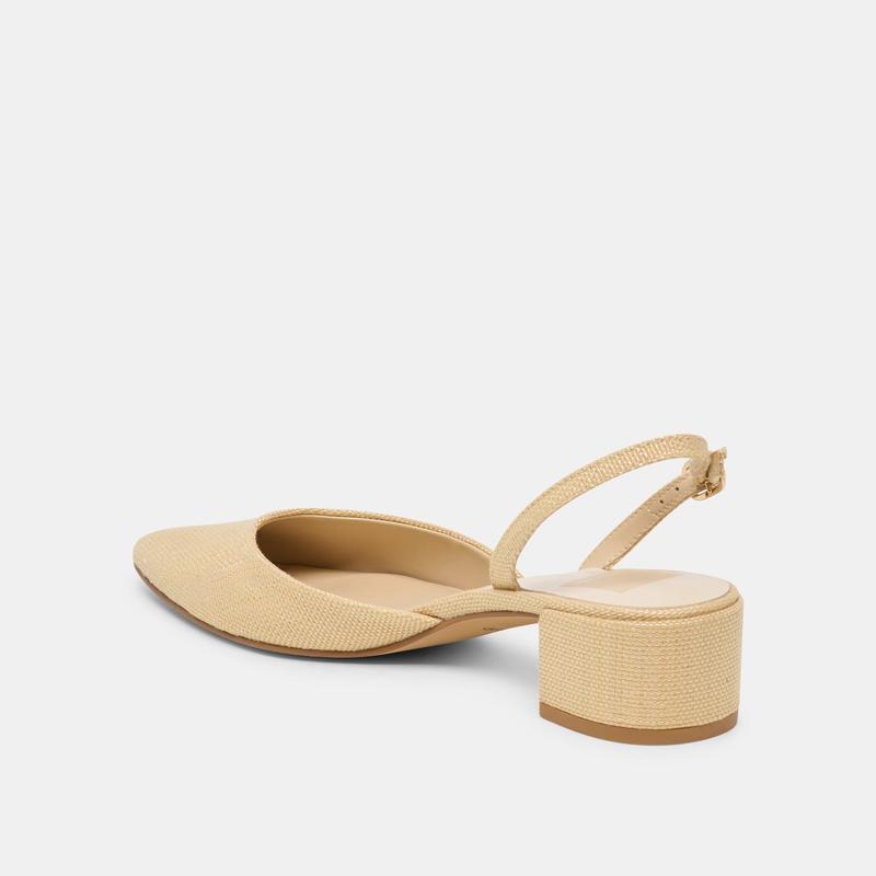 Dolce Vita CAREL HEELS LIGHT NATURAL RAFFIA