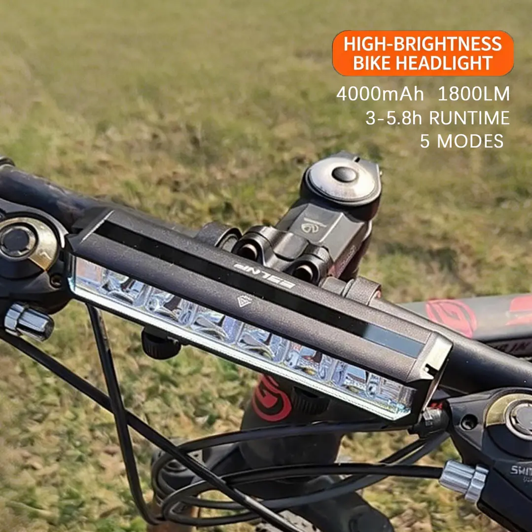 Ebike Headlight, 1800LM Super Bright Aluminum Alloy LED Light Bar, USB Rechargeable Spot/Flood Combo for Mountain Bikes & Electric Dirt Bike, bicicleta electrica, ebike accessories, bike accessories, e bikes accessories