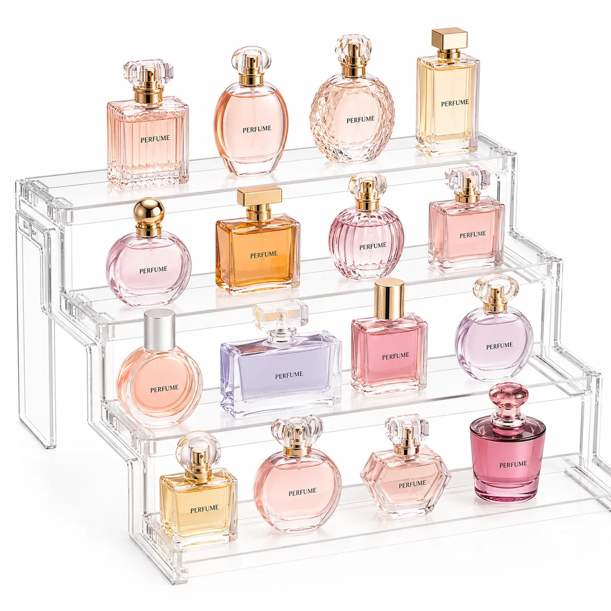 Lifewit Plastic Multifunctional Perfume Bottles Organizer Rack - Pack of Cologne Stand Display for Bathroom Counter, Bedroom Dresser (Home Organizer Storage Holder for Fragrance Collections), Bottles Organizer Racks & Displays