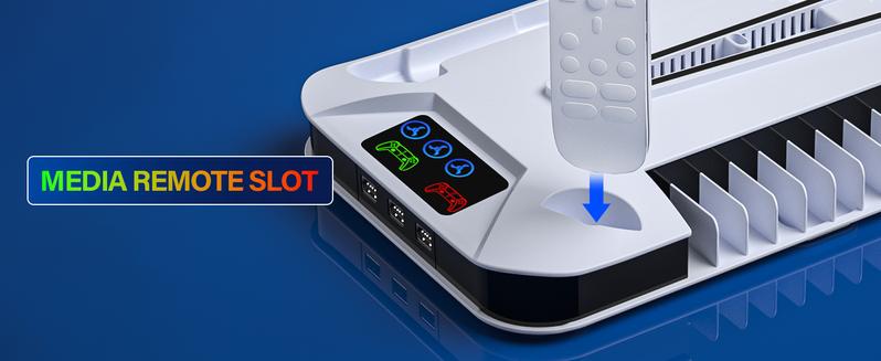 PS5 Cooling Station with Dual Controller Charging Base, 3-Level Silent Cooling Fan, Vertical Stand for PS5/Slim/Pro Disc & Digital, Christmas gifts