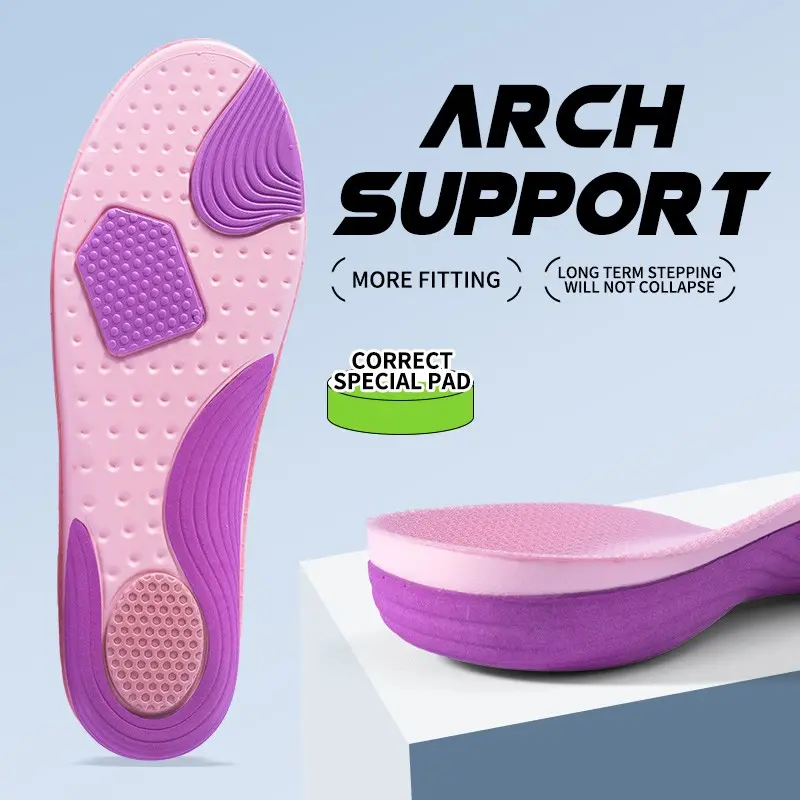 Arch Support Sports Insoles, Performance Insoles, Sweat-Wicking Breathable Shock Absorption, High-Quality Arch Support Insoles for Men and Women, Basketball Shoes, Shock Absorbing Insoles