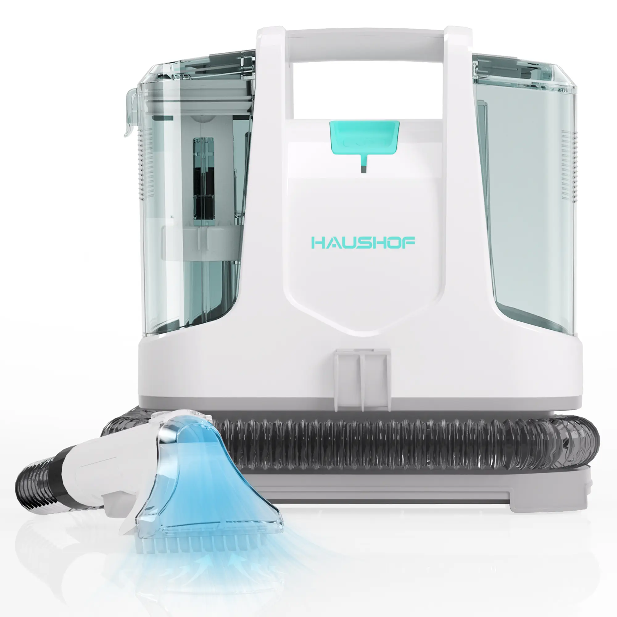 #backtoschool HAUSHOF Portable Carpet Spot and Upholstery Cleaner, Lightweight Handheld Deep Cleaner Machine for Pet Stains, Sofa, Rug, Mattress, Car Seat and Curtain, White & Light Grey