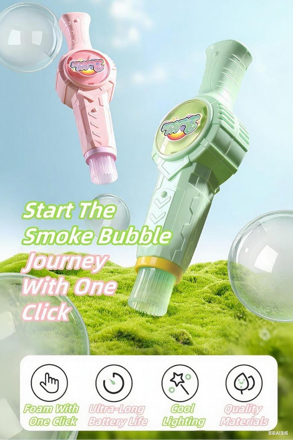 Fog Bubble Machine, Rechargeable Automatic Electric Smoke Bubble Machine, Magic Smoke Bubble Maker, Colorful Lights & Music, Bubble Fog Game for Parties, Beaches, Summer