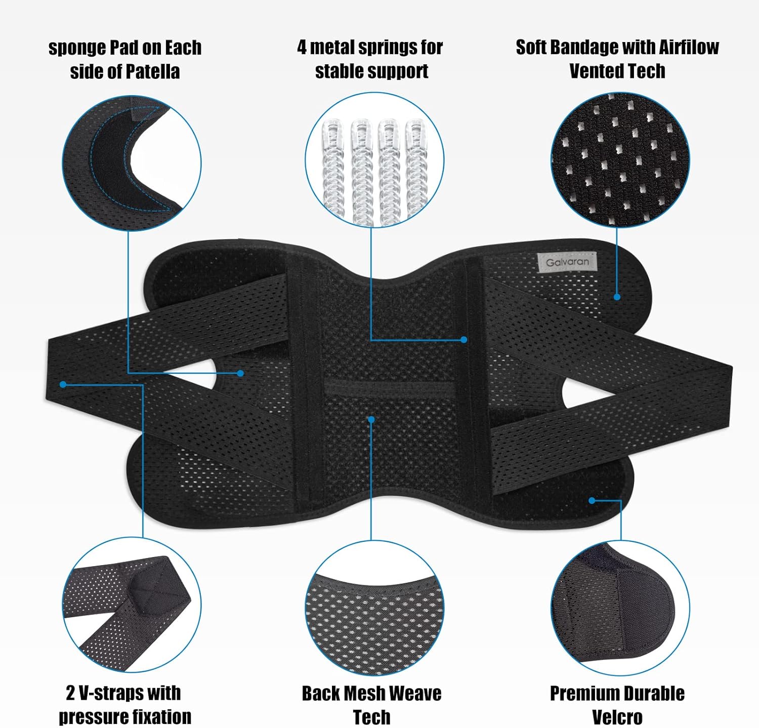 Knee Brace with Side Stabilizers for Meniscal Tear Knee Pain ACL MCL Arthritis Injuries Recovery, Breathable Adjustable Knee Support for Men and Women