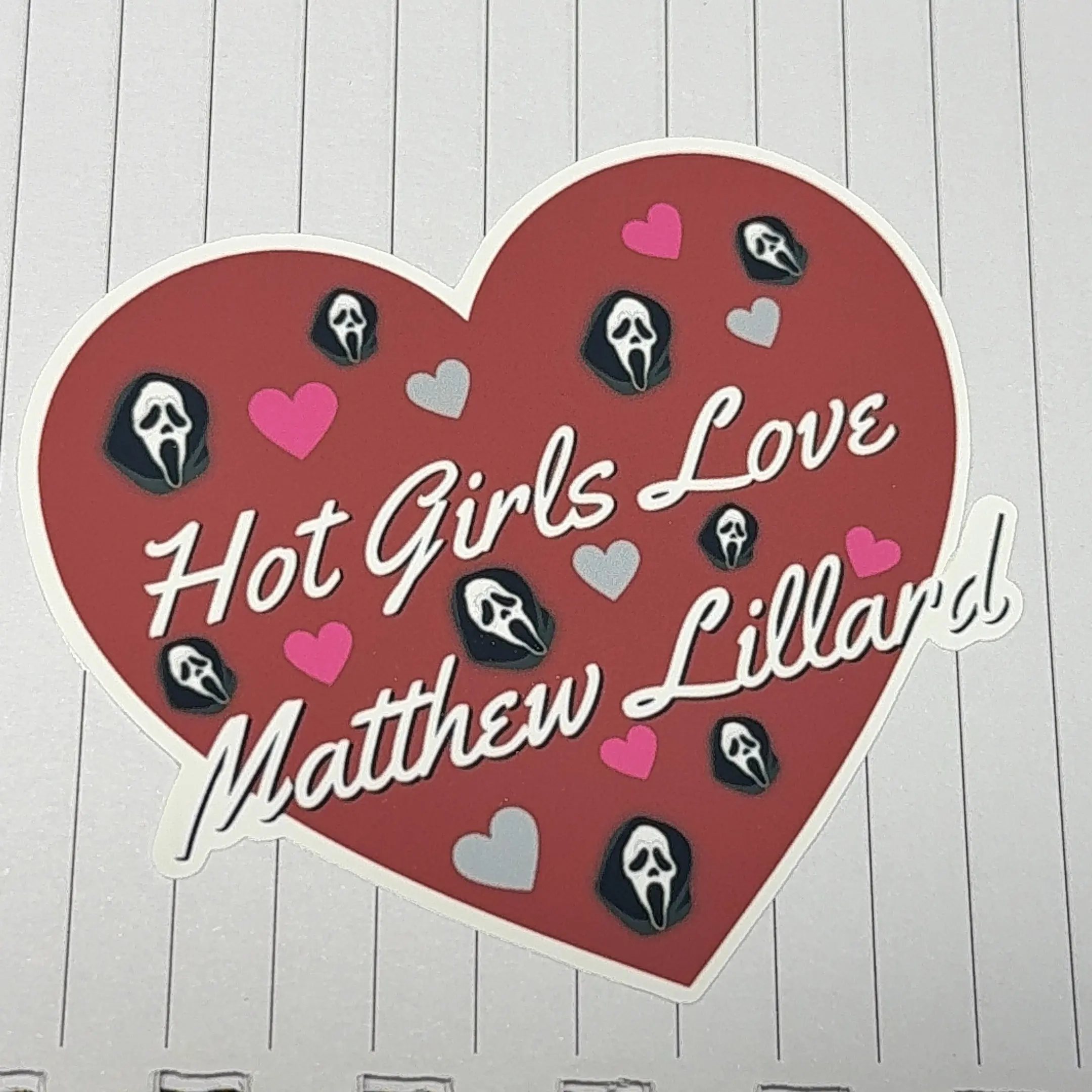 Hot Girls Love Matthew Ghost Inspired Vinyl Waterproof Sticker