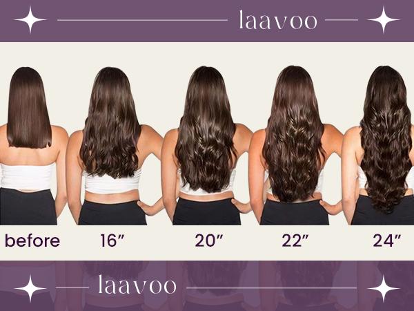 Christmas Gift LaaVoo Micro Hair Extensions Real Human Hair Micro Ring Extensions Natural Straight 14-24 Inch 56 Grams TikTokShopHolidayHaul