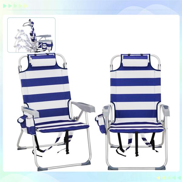 Oversized Tall Folding Beach Chair Lightweight 63*70*99cm Portable Sand For Adults Heavy Duty 300 Lbs With Cup Holders Foldable High Camping Lawn Chairs Camp Outdoor Picnic Sports Loveseat Carrying Bag Table Holder Patio Fashion Fabric Oxford Fabric