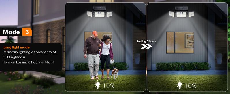 Mihani Solar  Waterproof Lights with 2500LM, 158 LEDs High Brightness, 270° Wide Angle for Yards, Patio, House, Garage