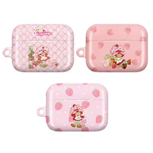 Pink Strawberry Girl AirPods Case, Strawberry Shortcake AirPod Cover for AirPods 4/3/2/1 & AirPods Pro 3/2/1, Cute Kawaii Aesthetic Protective Cover, Soft Pink Cartoon Design, Vintage Girlcore Style, Gift for Her