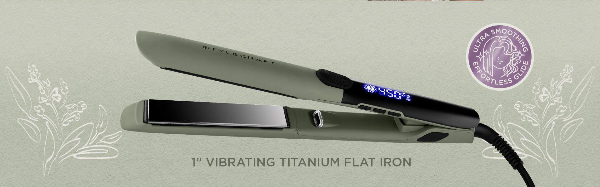 StyleCraft Sage Flat Iron - Professional Titanium Plates 1" Inch Flat Iron