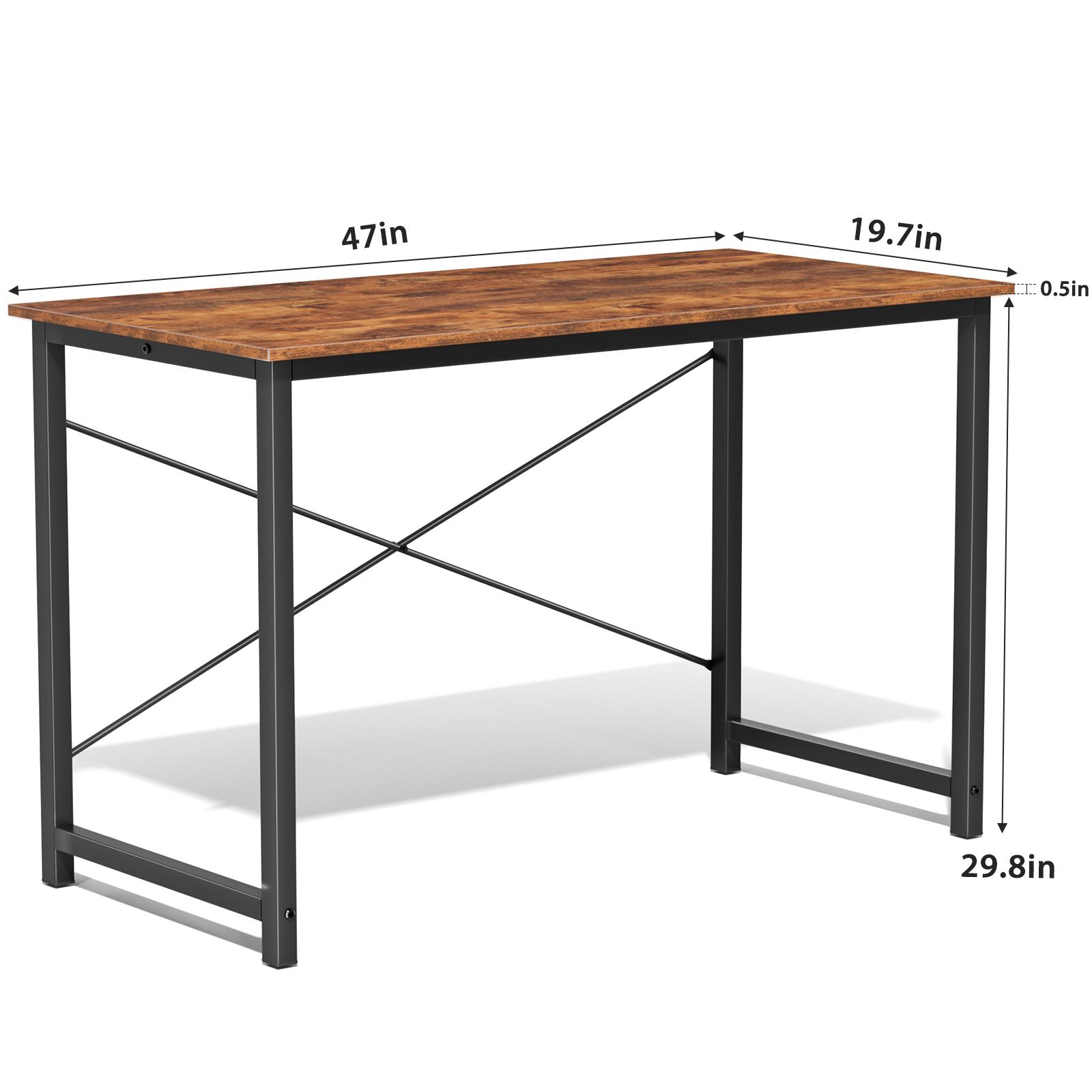 All-in-One Computer Desk for Home Office & Study, 31-63 Inch Modern Writing Desk, Sturdy Wood Office Table for Work or Gaming, Black/White/Brown #HomeOffice #WorkspaceSolutions