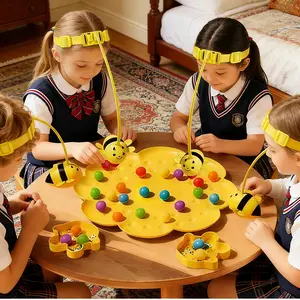 4pcs Bee Magnetic Toy String Game Fun Family Games for Kids Ages 3+ Colorful Multifunctional Portable for Outdoor Backyard Travel Camping 14 cm 5.5inch New Year Haul