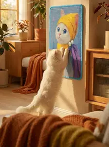 Premium Brazilian Sisal Cat Scratcher Mat - Heavy Duty Furniture Protector & Durable Vertical Scratching Pad