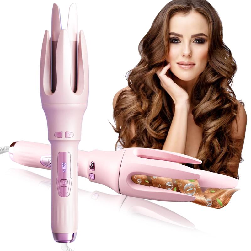 Automatic Hair Curler,Automatic Curling Iron with 4 Temperatures,Dual Voltage Rotating Curling Iron with 1 1/4 inch Fast Heating and Auto Shut-Off