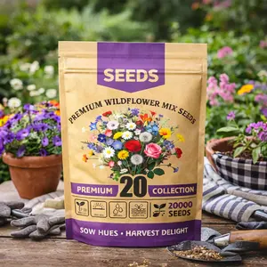 Perennial Wildflower Seeds Mix for Indoor & Outdoors. 20000Pcs  Non-GMO, Heirloom Wildflower Garden Seeds, Growing Wild Flowers to Attract Bees, Butterflies & Birds