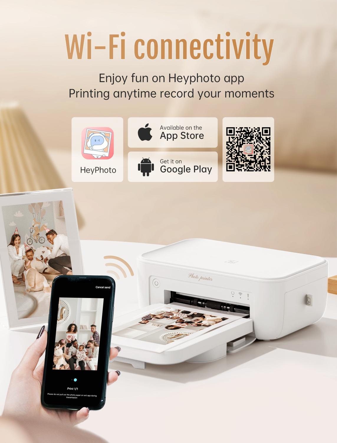 4x6 Desktop Wi-Fi Photo Printer, Dye Sublimation Home Picture Printer, Wireless Color Photo Printing for iPhone & Android, Family Album Ideal Gift for Mom Birthday 4x6 Desktop Wi-Fi Photo Printer, Dye Sublimation Home Picture Printer, Wireless Color Photo Printing for iPhone & Android, Family Album Ideal Gift for Mom Birthday