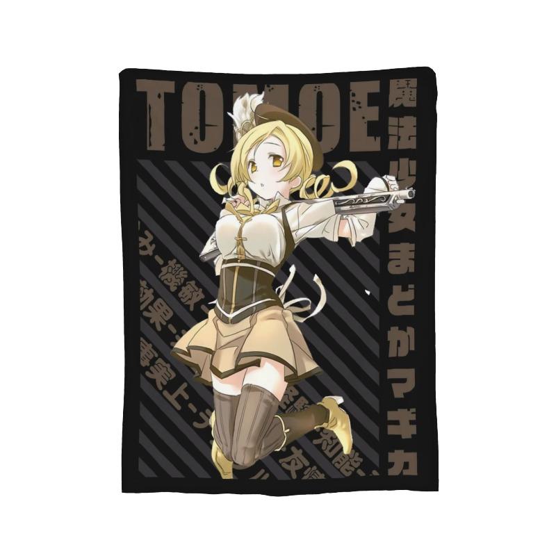 Mahou Shoujo Mami Tomoe Blanket Flannel  Winter Madoka Magica Anime Breathable Warm Throw Blanket for Bed Bedroom Bedspreads