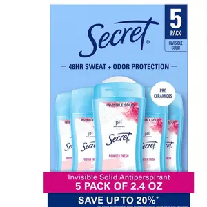 Invisible Solid Antiperspirant and Deodorant, Powder Fresh (2.6 oz.,5 pk)