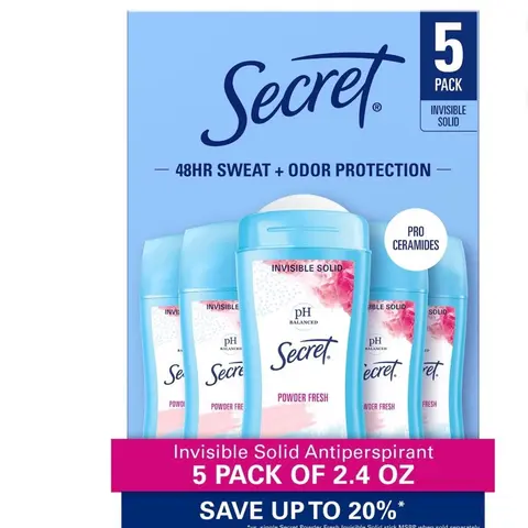 Invisible Solid Antiperspirant and Deodorant, Powder Fresh (2.6 oz.,5 pk)