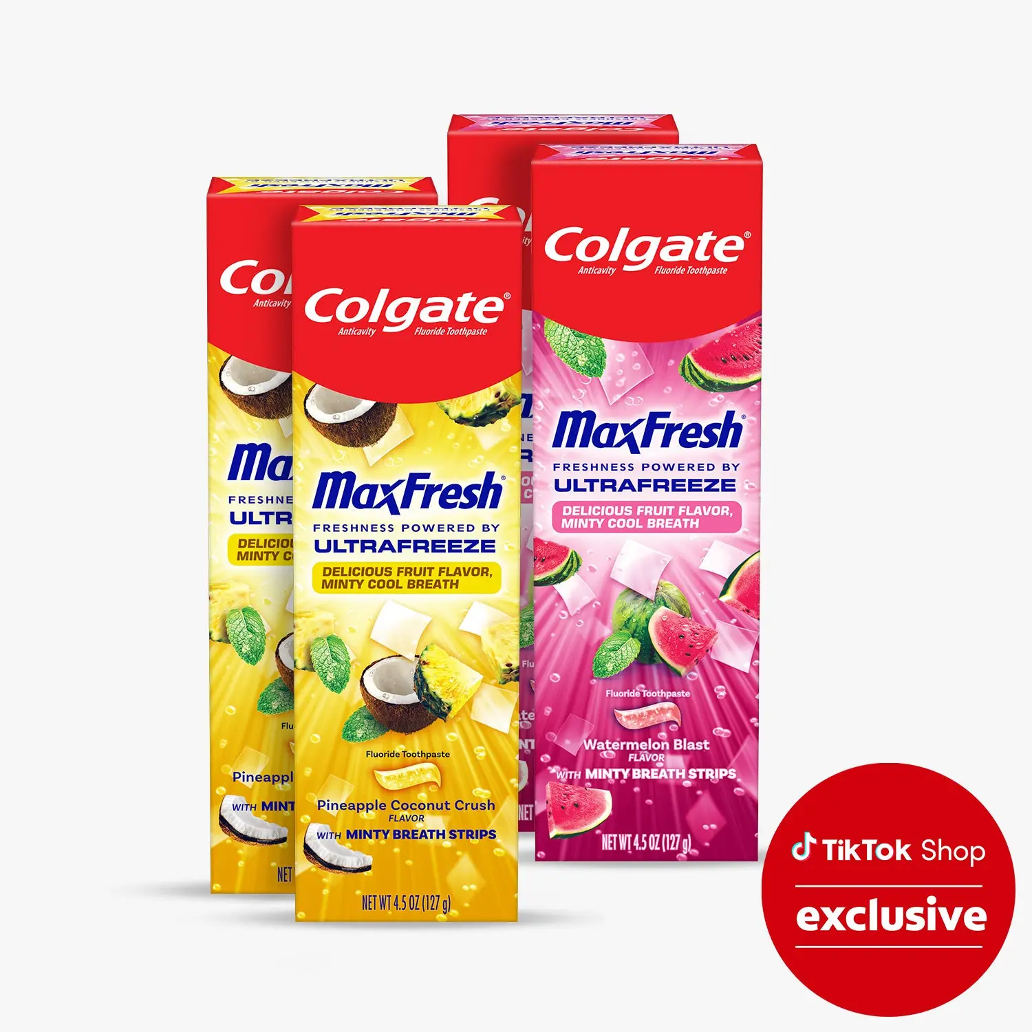Colgate MaxFresh Fruity Watermelon Blast , Pineapple Coconut, Ultrafreeze  Freshness Toothpaste