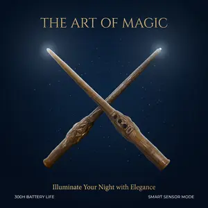 Tries Greenish Magic Wand Night Light – Rechargeable Magnetic Wall Sconce with Immersive Projection, 300-Hour Battery, Smart Motion Sensing & Gift Box. Unique Wizard-Themed Decor for Bedrooms, Kids & Fans