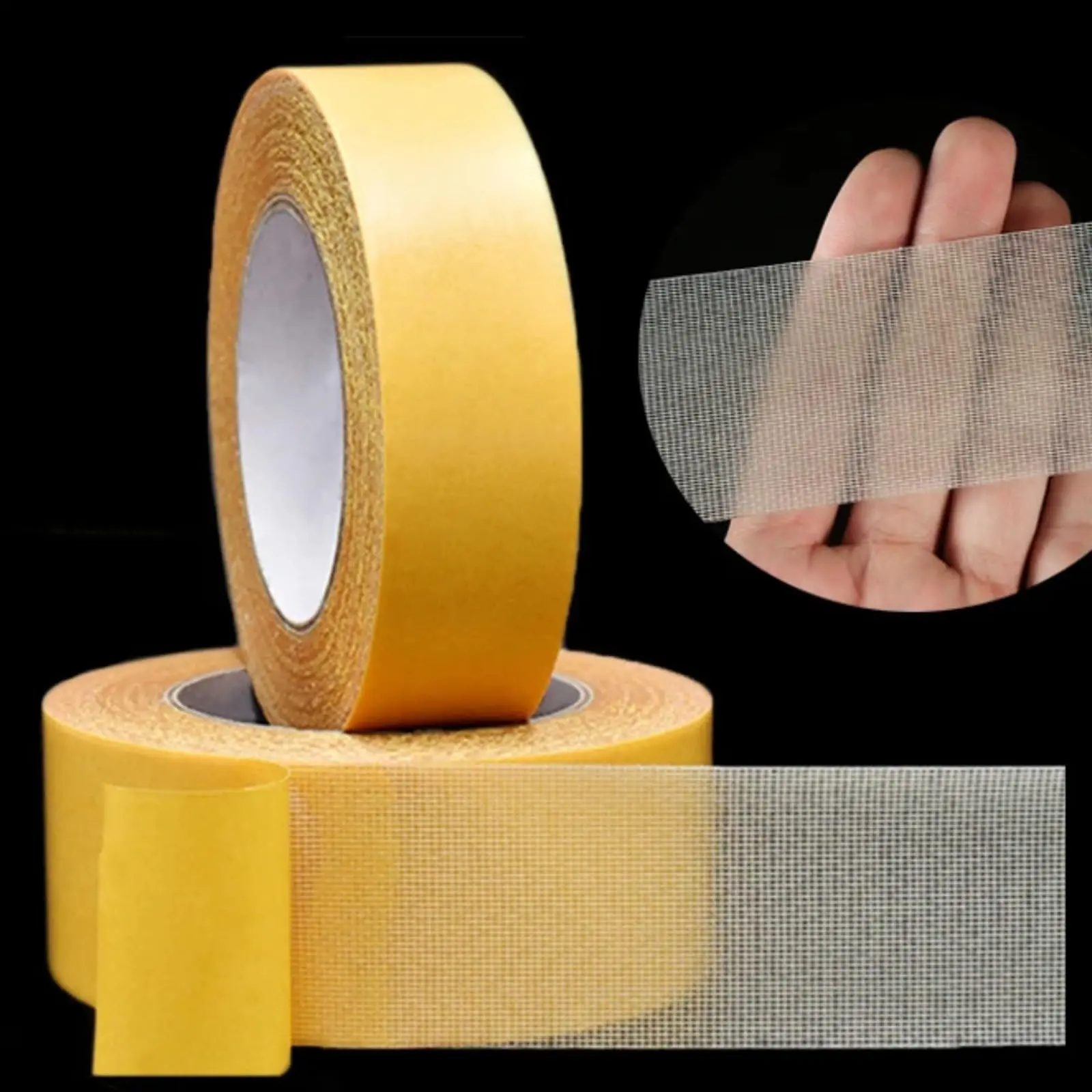 L66ft Heavy-Duty Double-Sided Duct Tape, Strong Adhesive, Waterproof, Removable, No Residue, Ideal for Carpet, Wallpaper, Home Use