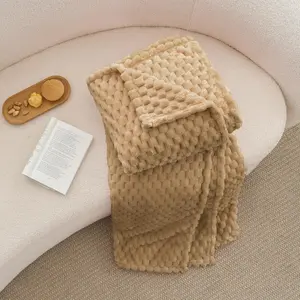 【Only One Gift Per Customer】Random Color Throw Blanket for Couch - Soft & Warm Fluffy Beige Blanket, Decorative and Giftable Striped Blankets for Women, Men