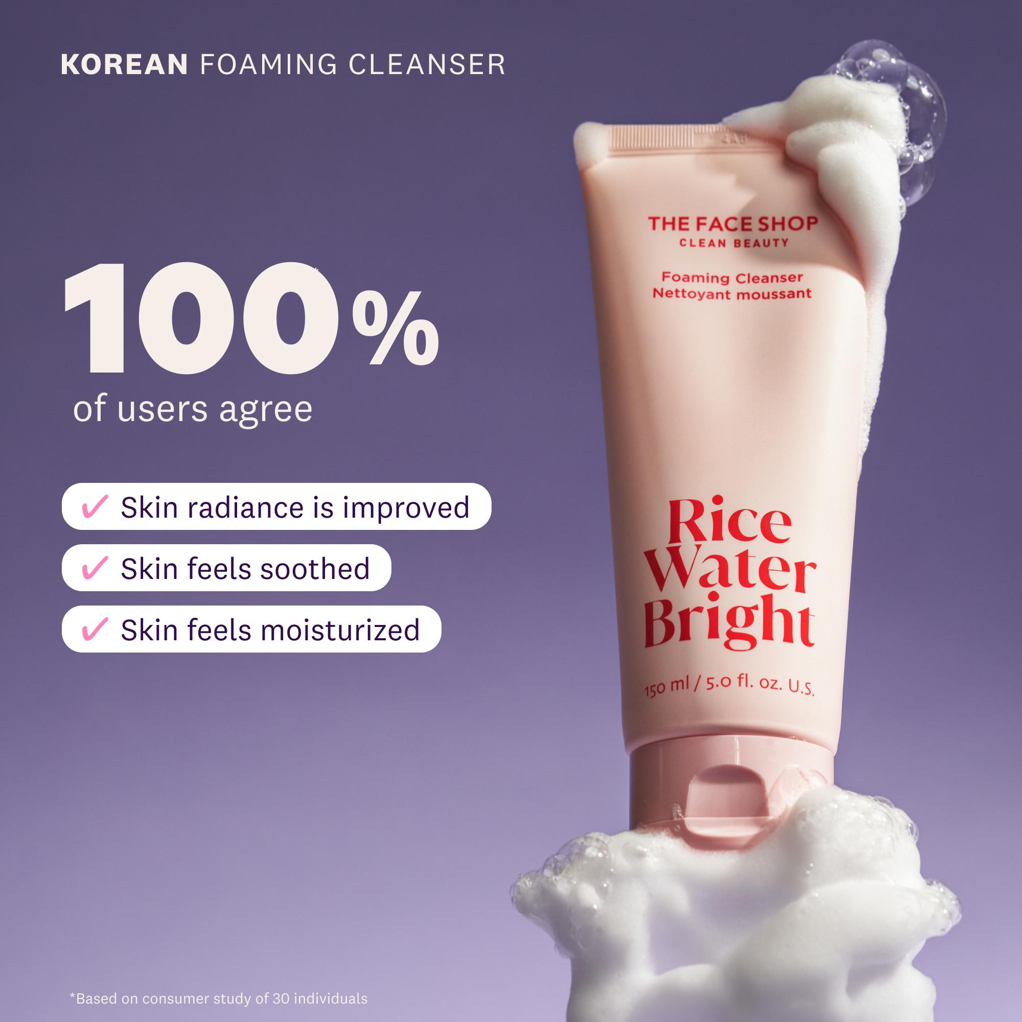 THE FACE SHOP Rice Water Bright The Everyday Cleanse Duo - Facial Cleansing for Oily Dry Skin, Gentle Korean Skincare
