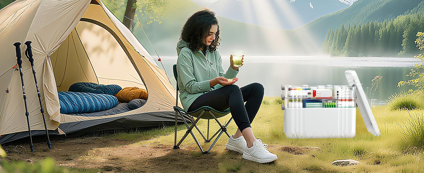 3-Tier Large Capacity Medicine Organizer Box with Removable Trays, Lockable Design & Carry Handle for Home First Aid