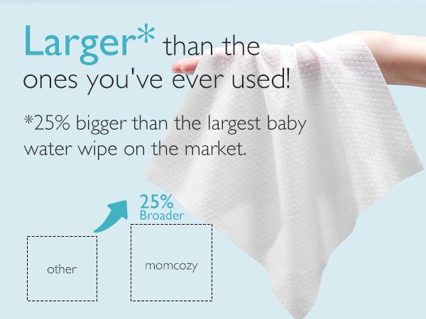 Baby wipes, Momcozy wipes - oversized, cleansing and moisturizing children's wipes, baby products, products for girls and boys, unscented baby wipes, portable maternal and child gifts, safe baby wipes