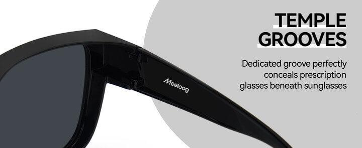 Meeloog Polarized Fit Over Glasses Sunglasses, Square Lightweight Wrap Around Shades For Women ST0898
