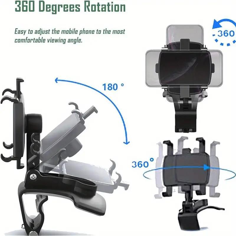 Multi-Function Car Dashboard Phone Stand, Adjustable For 360° Rotation And 180° Tilt, Compatible With Multiple Gps And Mobile Navigation