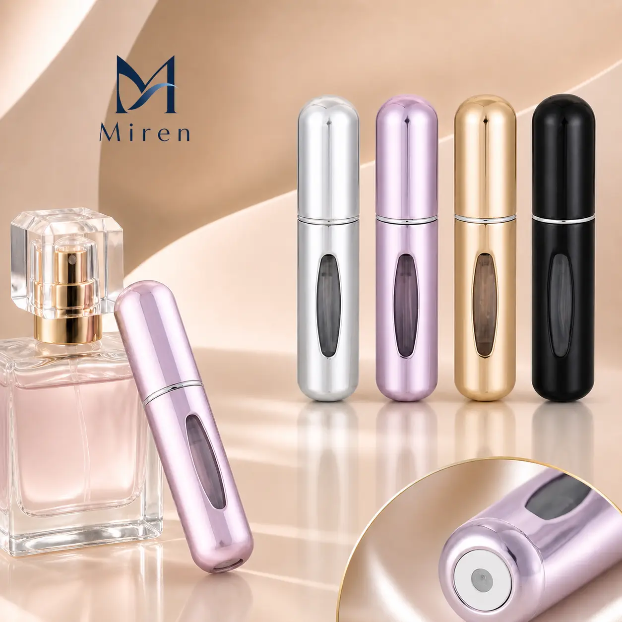 4PCS 5ml Refillable Perfume Atomizer |   Travel Spray Bottle, Leak-Proof Continuous Mist for Cologne & Body Mists – Mini Decanter Gift Set for Men (Fall/Holiday Essentials) portable mini pocket perfume atomizer Fathers Day Gifts
